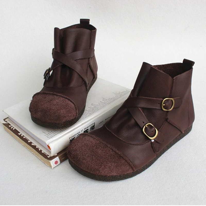 Echt Lederen Retro Laarzen | Geschenkschoenen |35-41