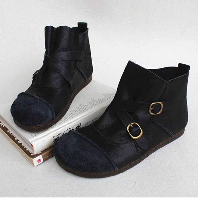 Echt Lederen Retro Laarzen | Geschenkschoenen |35-41