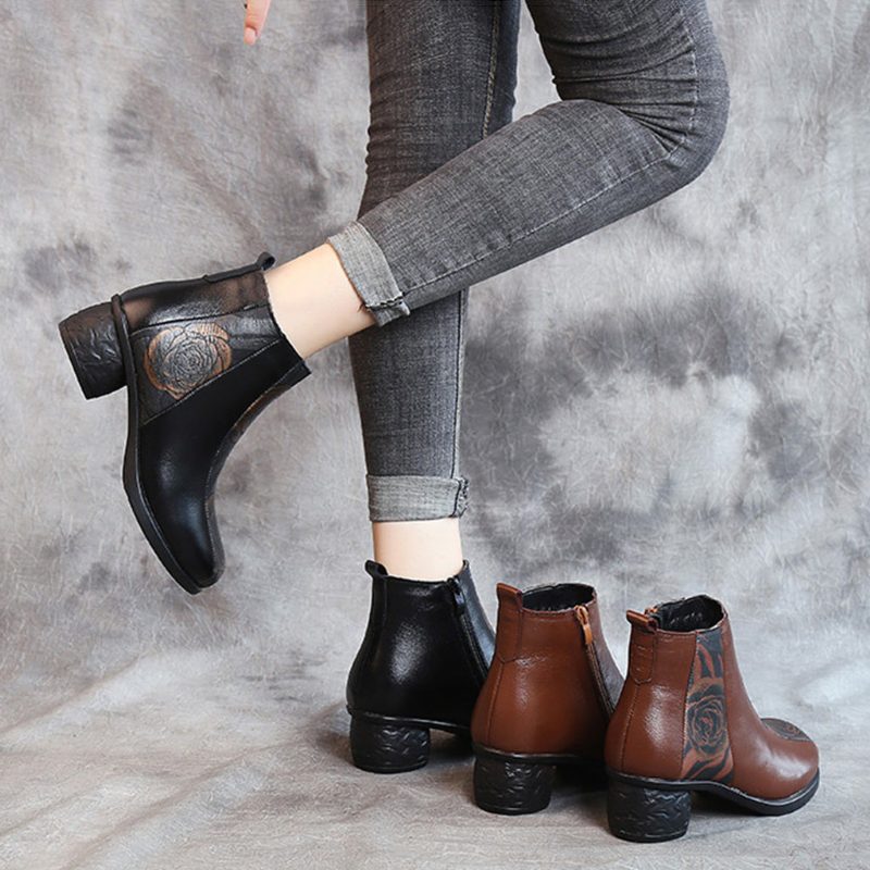 Etnische Leren Winterlaarzen 35-41 | Cadeau Schoenen