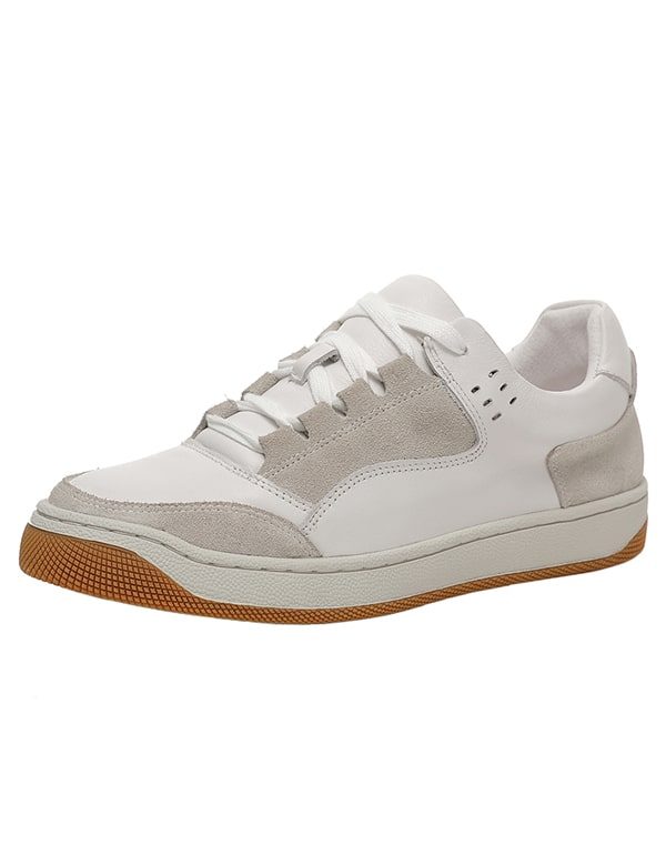 Casual Lederen Damessneakers Met Bijpassende Kleuren