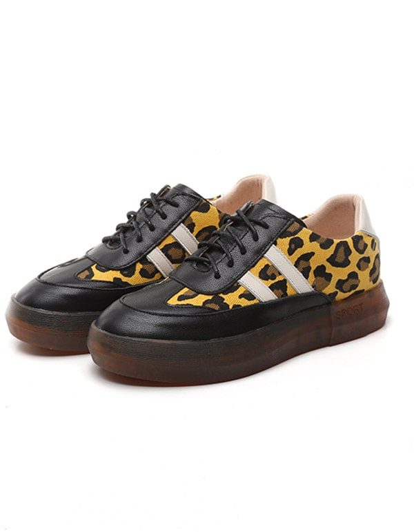 Dikke Koe Pees Casual Sneakers Met Luipaardprint