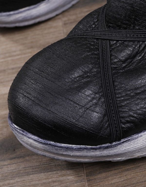 Handgemaakte Retro Lederen Casual Wandelschoenen