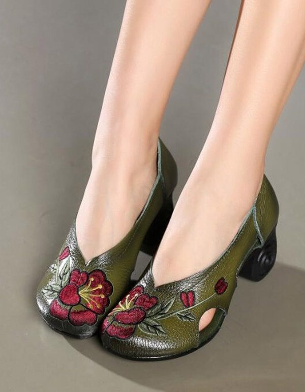 Handgemaakte Etnische Borduurschoenen Voor Dames