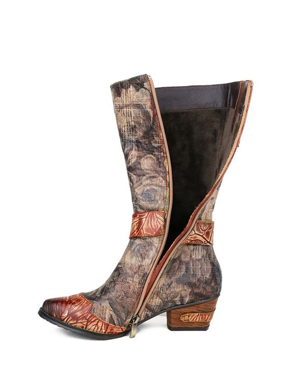 Handgemaakte Vintage Leren Cowboy Knie Hoge Laarzen