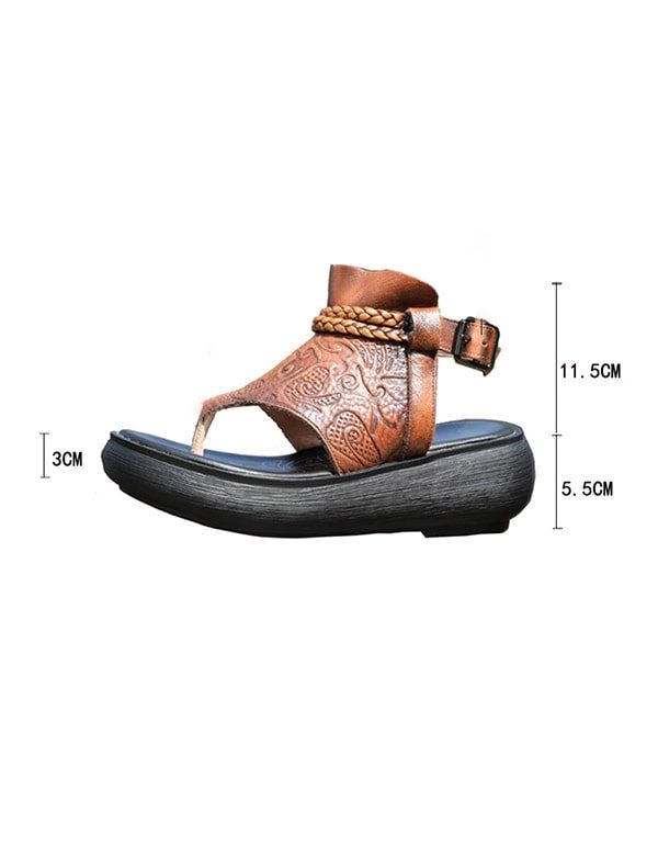 Handgemaakte Retro Flip-flop Sandalen Slingback