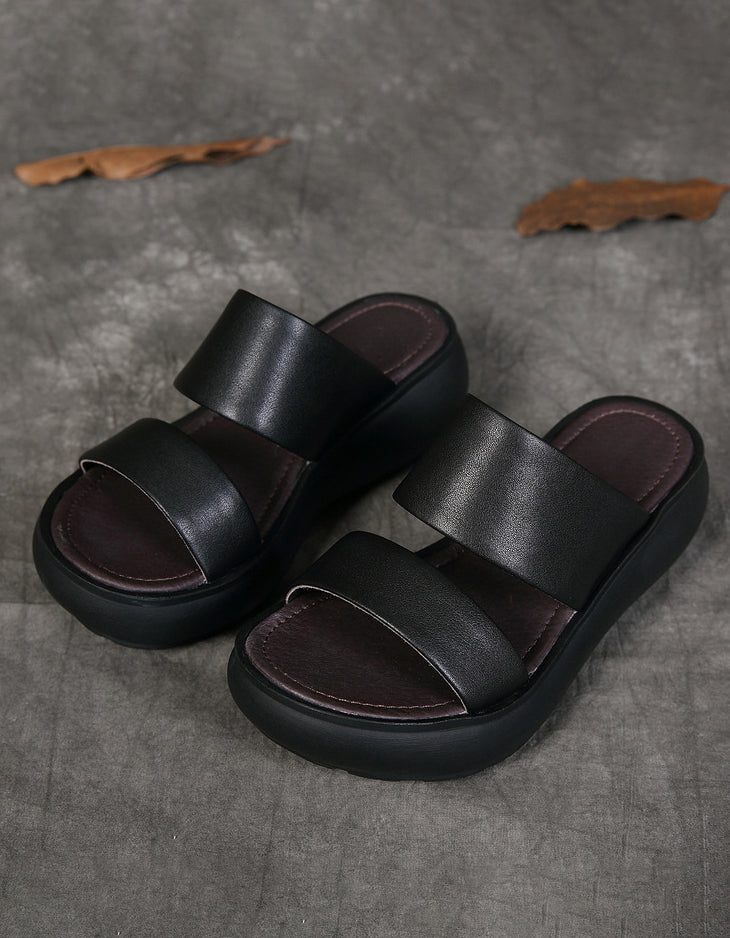 Handgemaakte Slofslippers Met Dubbele Bandjes