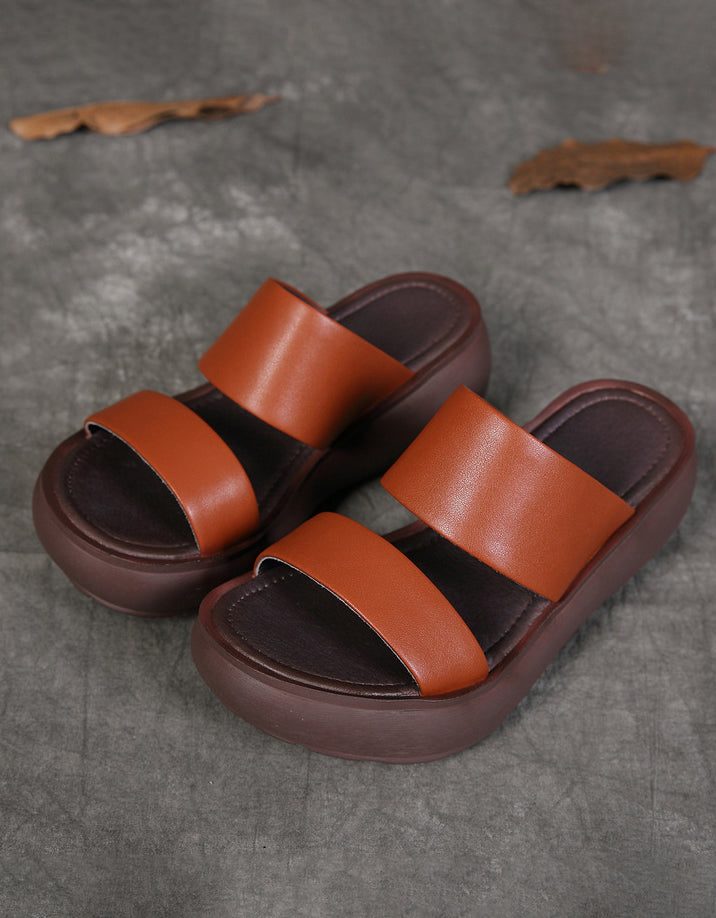 Handgemaakte Slofslippers Met Dubbele Bandjes