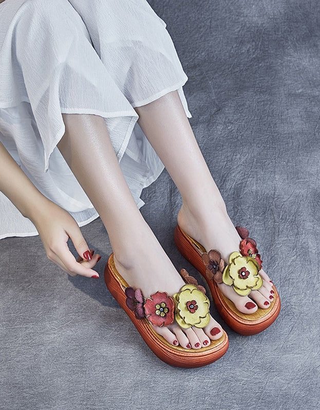 Retro Leren Slippers 2022 Zomer Strand Slippers
