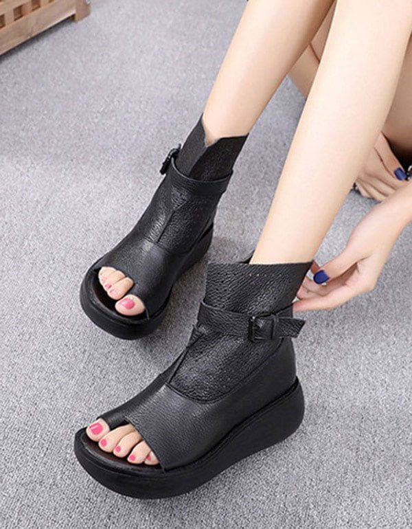 Slip Toe Platform Zomerlaarzen Sandalen