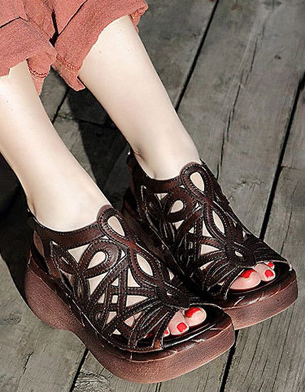 Zomer Lederen Visteen Roeping Sandalen