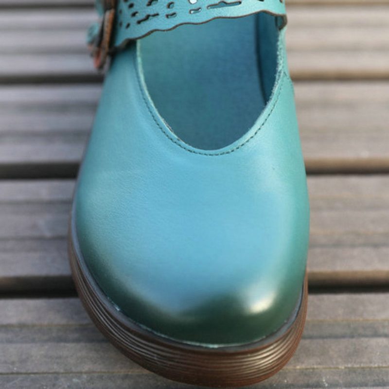 Zomer Platform Bloem Groene Sandalen