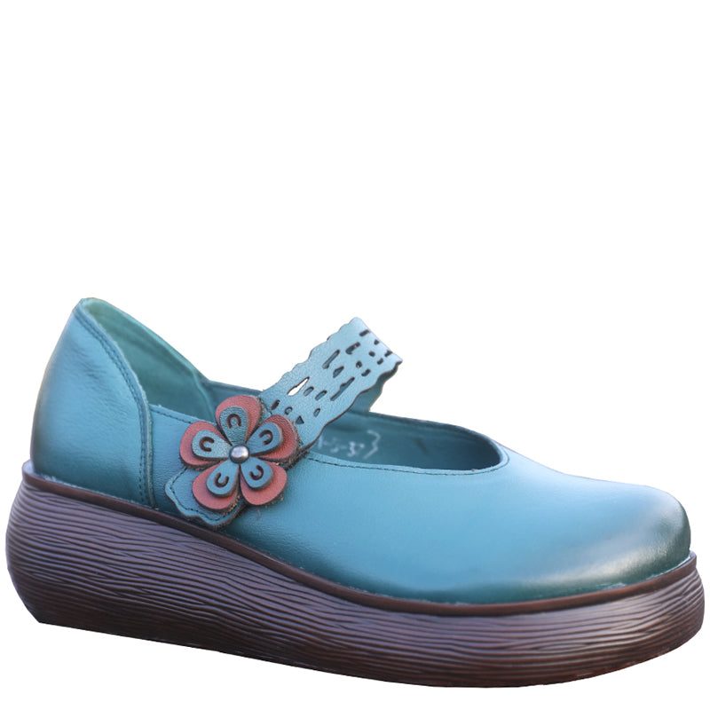 Zomer Platform Bloem Groene Sandalen