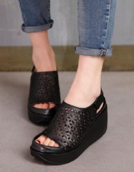 Zomer Platform Hollow Handgemaakte Velcro Sandalen
