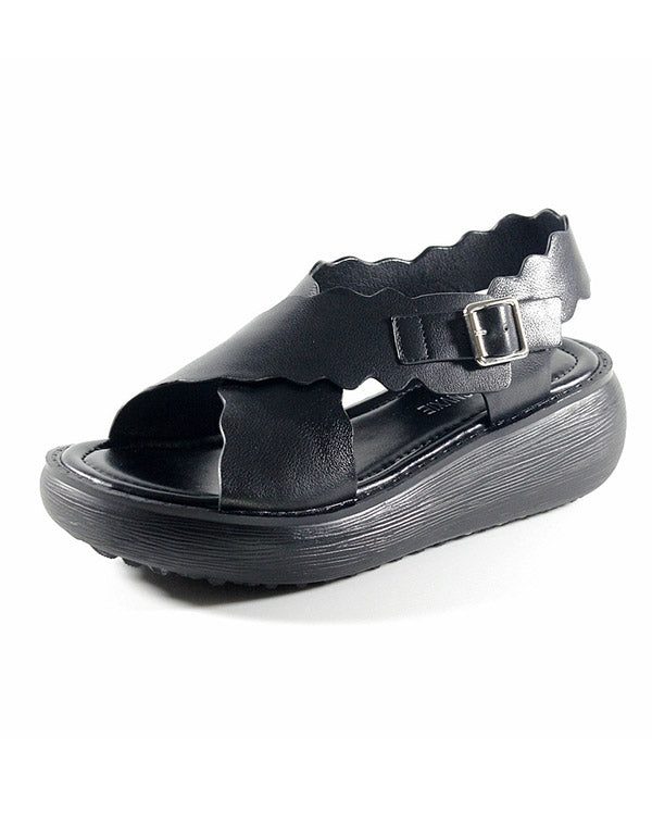 Zomer Retro Plateausandalen Met Gekruiste Bandjes