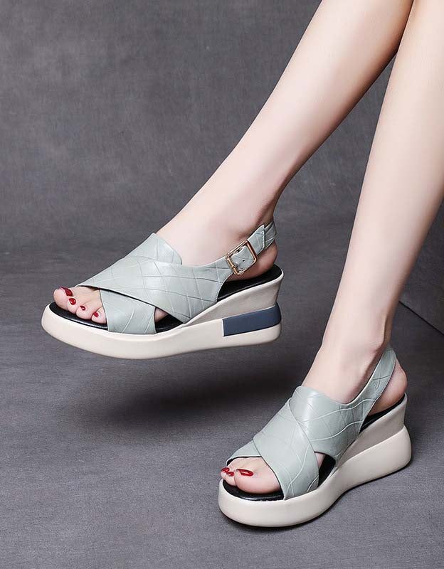 Zomer Voor Cross Band Wedge Sandalen Slingback