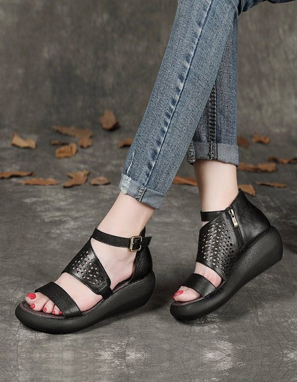 Zomersandalen Met Sleehak Voor Dames