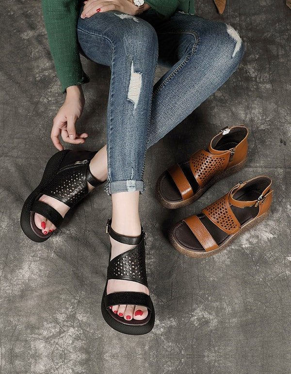 Zomersandalen Met Sleehak Voor Dames