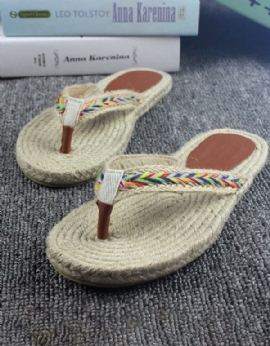 Handgemaakte Geweven Slippers Strand Zomer Slippers