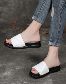 Leren Geweven Antislip Zomerstrandslippers
