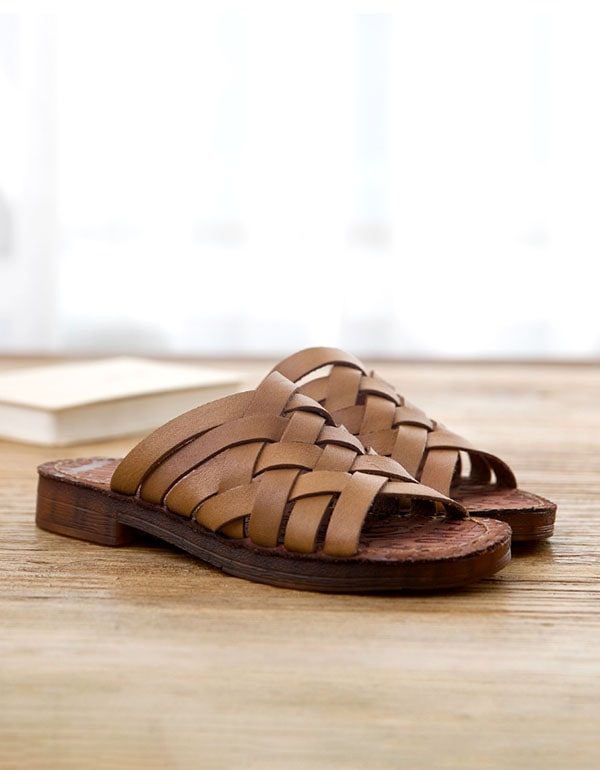 Retro Handgemaakte Zachte Leren Zomerslippers