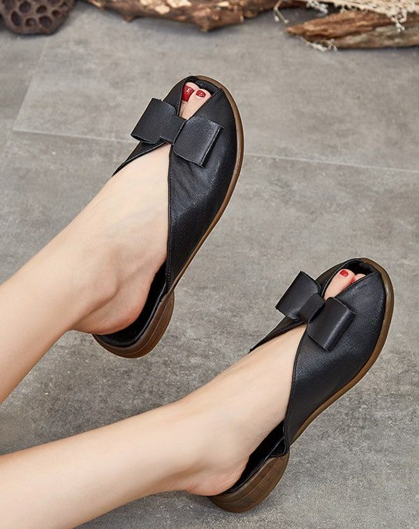 Zomer Lederen Strik Strandslippers