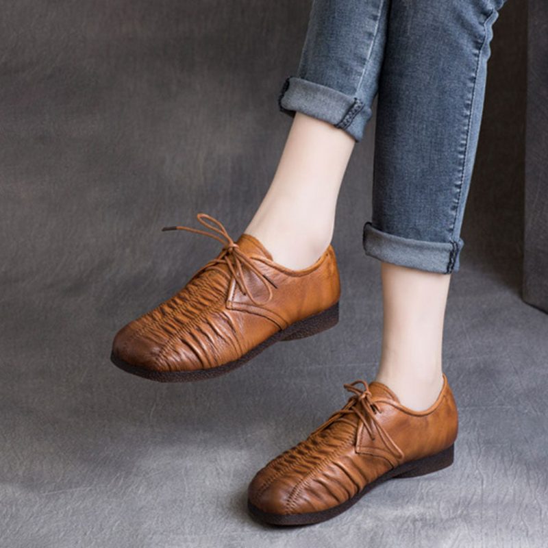 Lente Handgemaakte Koe Peesbodem Retro Schoenen | Cadeau Schoenen
