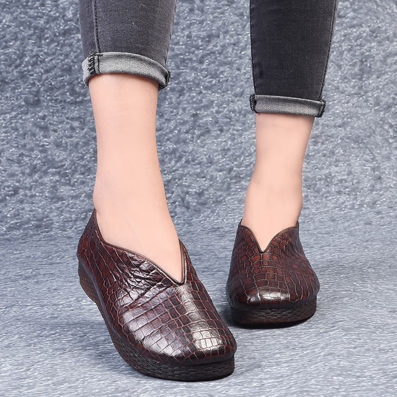 Lente Herfst Zachte Bodem Handgemaakte Dames Platte Schoenen