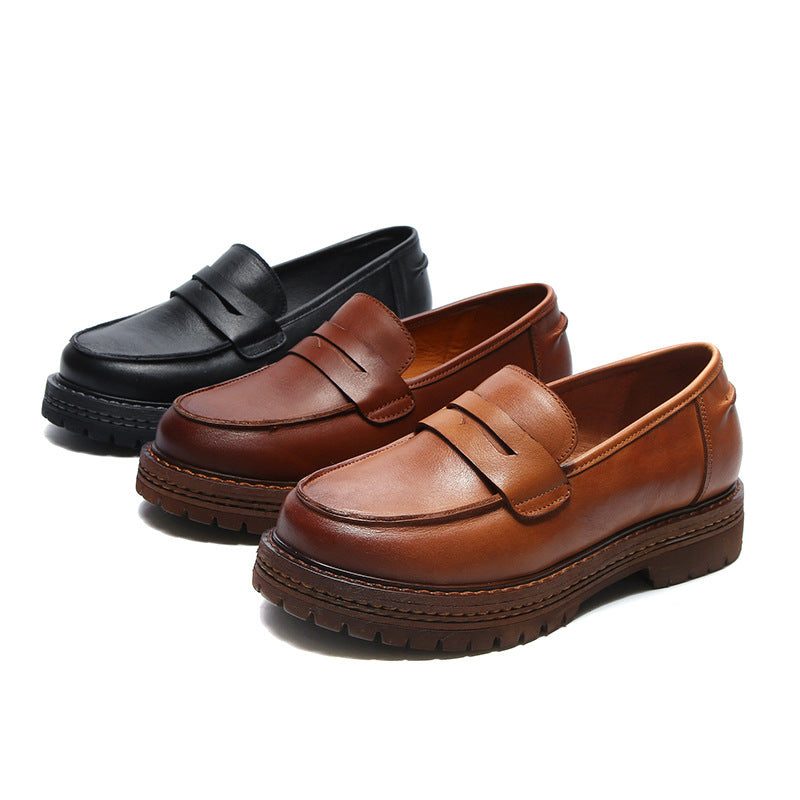 Lente Lederen Britse Stijl Damesschoenen