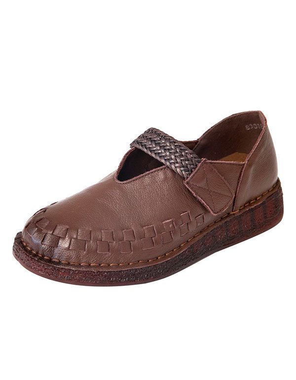 Lente Lederen Retro Handgemaakte Comfortabele Schoenen