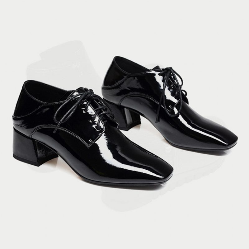 Lente Mode Chunky Hak Puntige Dames Werkschoenen