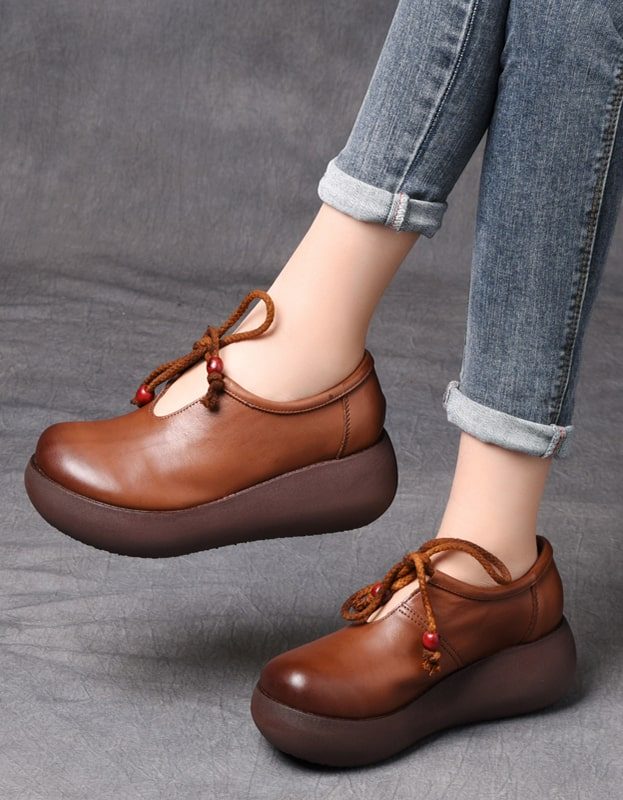 Lente Waterdichte Veterschoenen Bruin