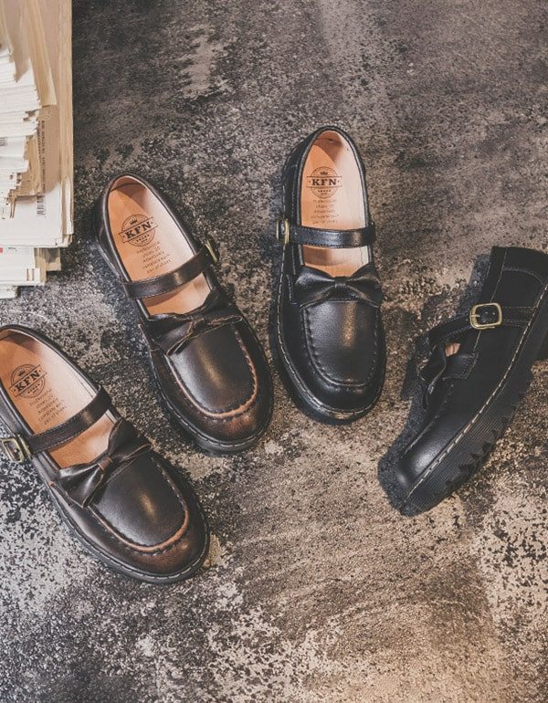 Herfst Vintage Gesp Strik Mary Jane Schoenen